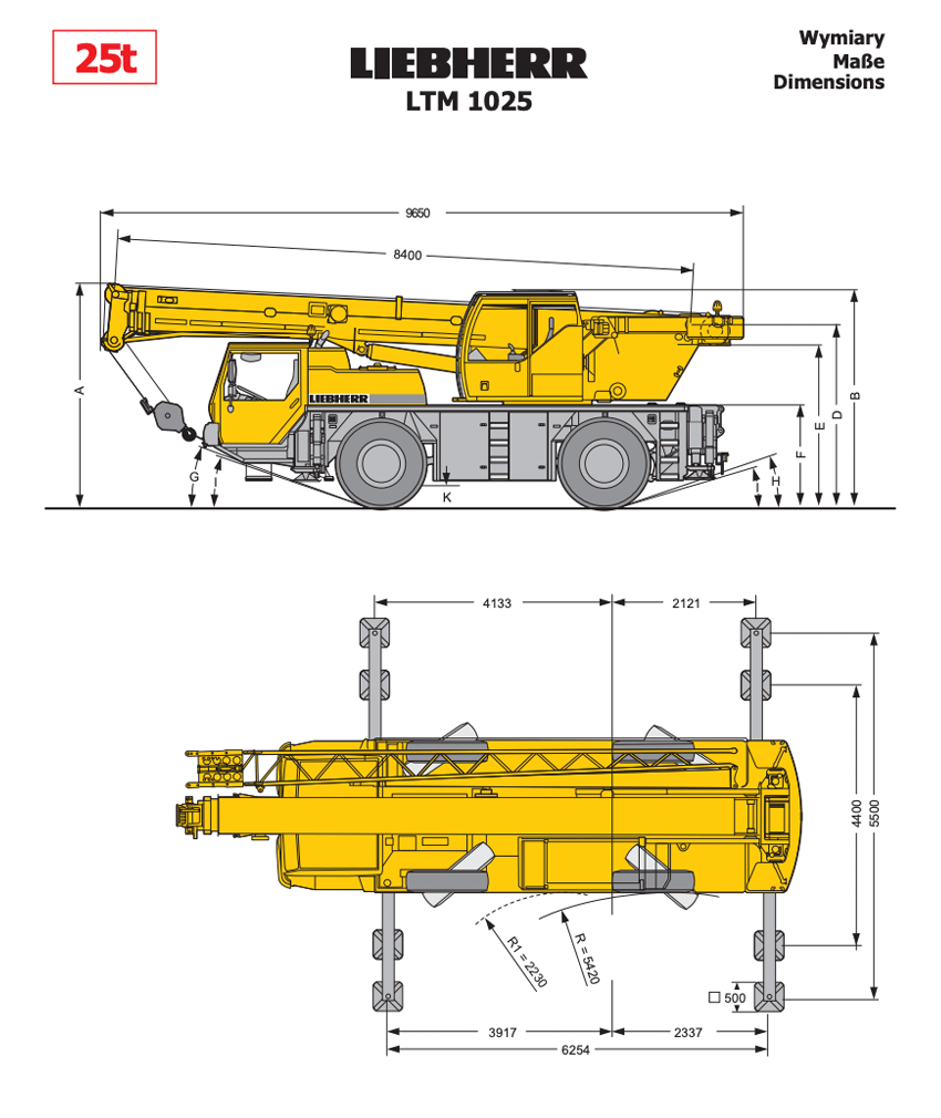 liebherr ltm 1025 dimensions