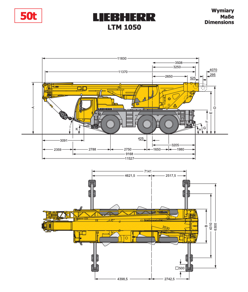 liebherr ltm 1050 dimensions